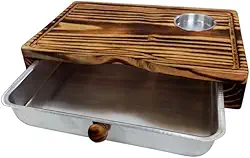 Tábua Inteligente De Carne Para Churrasco Madeira C/Gaveta