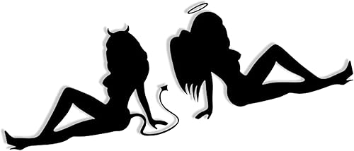 Calcomanías de ángel diablo sexy para automóvil, calcomanías de ángel sexy y chica diablo, calcomanías reflectantes para automóvil, calcomanía de