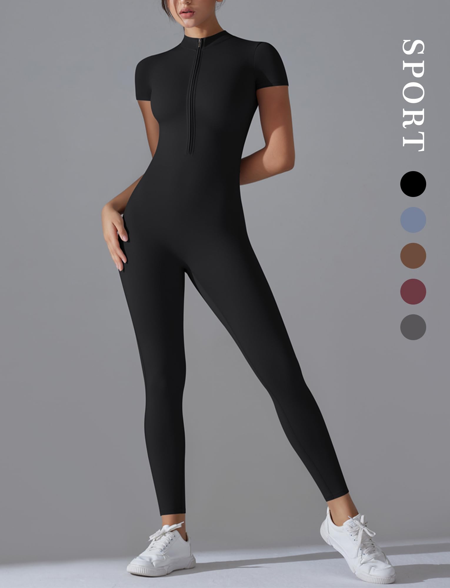 SEAUR Enterizo de yoga para mujer, body deportivo de manga corta, traje de fitness, ropa deportiva, gimnasio, yoga, entrenamiento