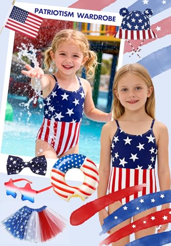 Image of Zando Girls Bathing Suit Size 2-10 Years - Cute Toddler Swimsuit Girl Adjustable One Piece Swimwear for Summer Beach Wear