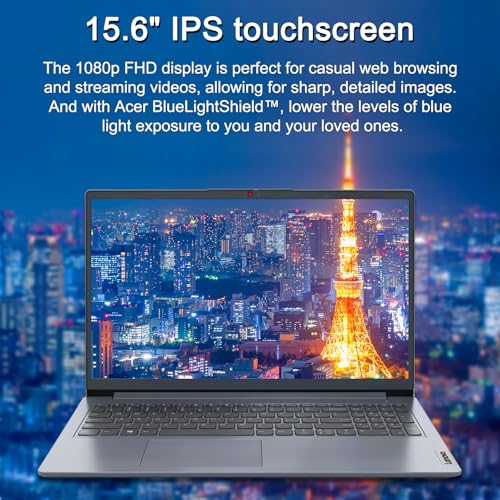 Image of Lenovo Ideapad 1i 15.6 inch Touch Laptop, Intel Core i3-1215U, 15.6'' FHD Touchscreen Display, 8GB RAM, 256GB SSD, Intel UHD Graphics,Wi-Fi, HDMI, Windows 11 Home, Cloud Gray (Renewed)