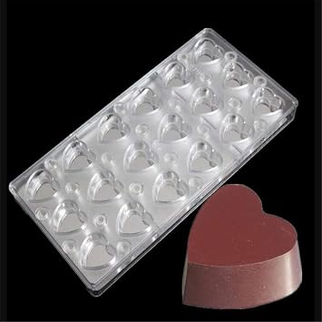 3D Magnetic Polycarbonate Chocolate Mold Candy Sugarcraft Kitchen Transparent DIY Mould Tool Heart