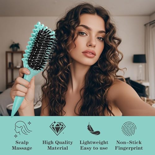 Image of ESCUCHA Curl Defining Brush, 1 PCS Curly Hair Brush, Brush for Curly Hair, for Combing and Shaping Men's and Women's Curls to Reduce Pulling (MULTICOLOR)