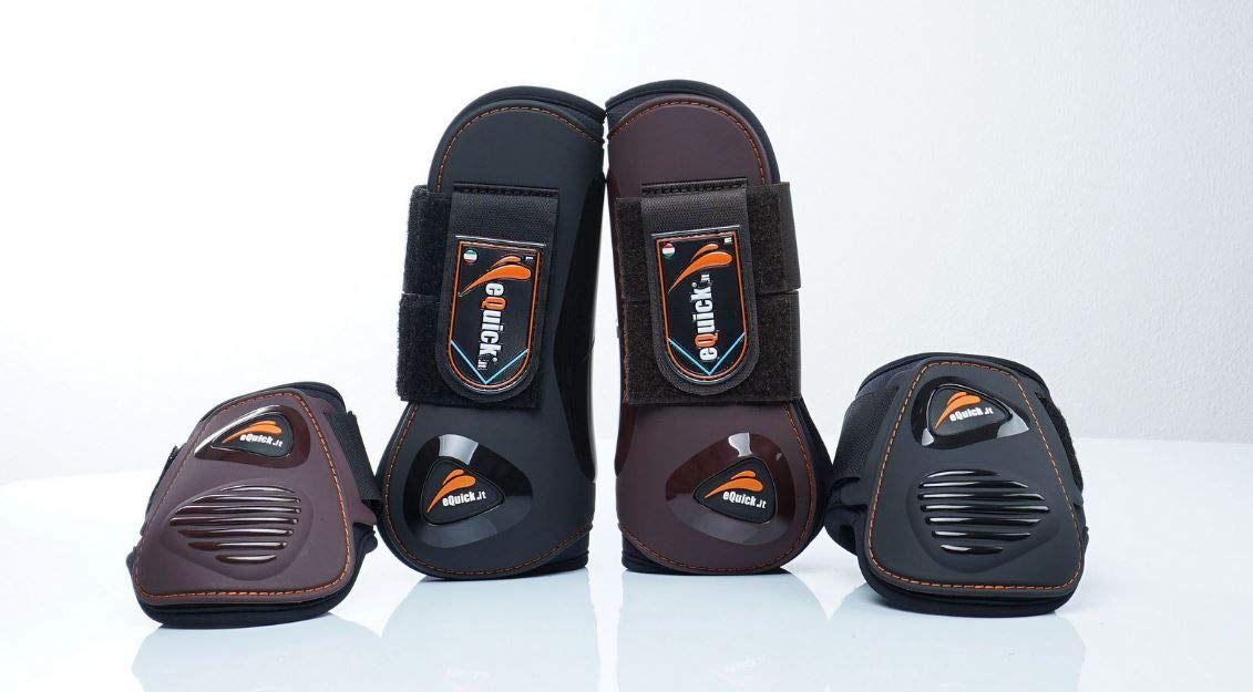 EQUICK eLight - Botas de caballo delanteras, color negro