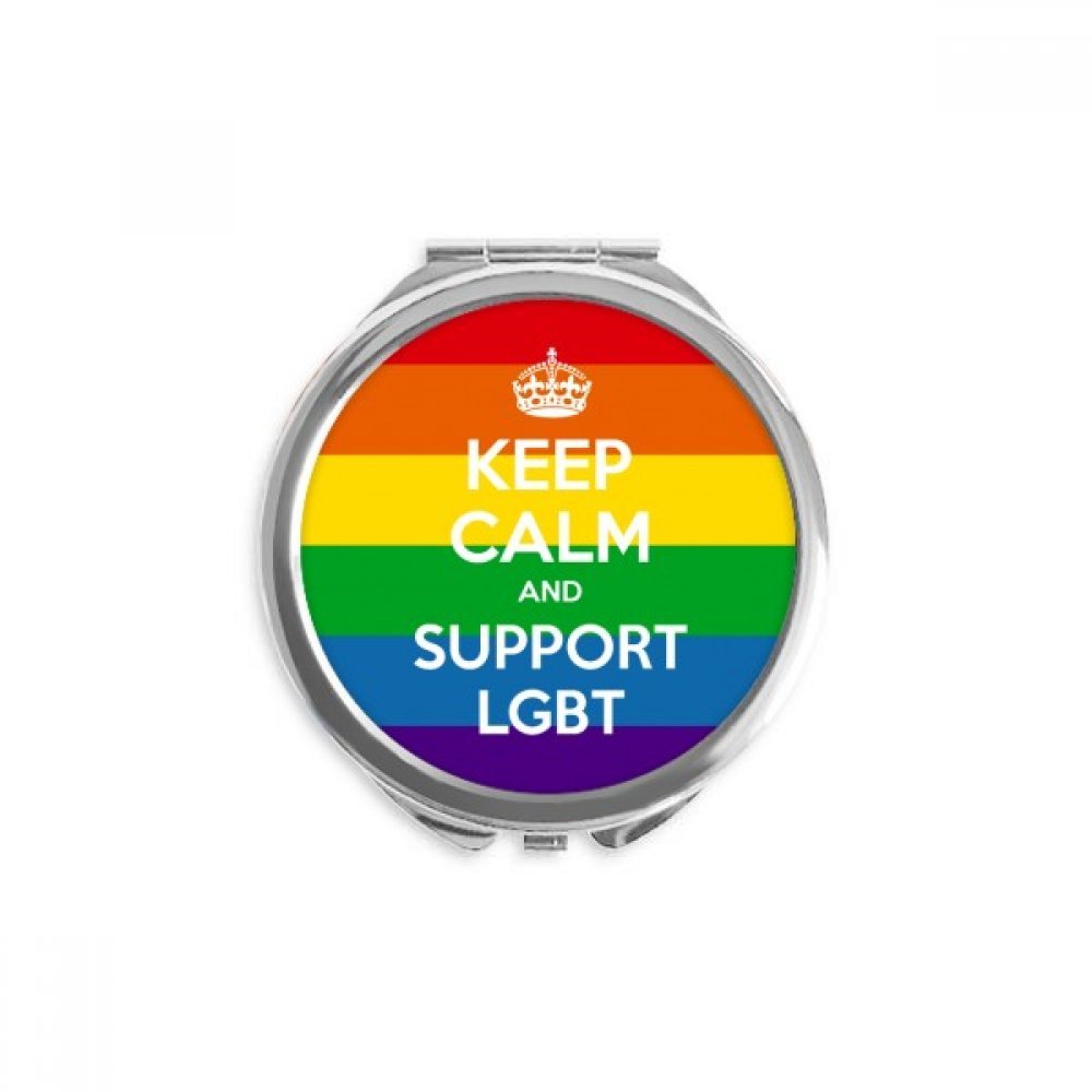 DIYthinker Arcobaleno Transgender Bisessuali Bandiera LGBT Specchio rotondo mano portatile tasca di trucco 2,6 pollici x 2,4 pollici x 0,3 pollici Multicolore