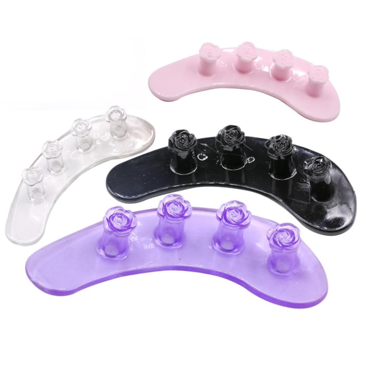 VALICLUD Rose Silicone Toe Separator Nail Art Finger Spacers Nail Polish Toe Separator Kit Finger Dividers Random Color