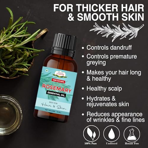 Image of Rosemary Oil For Hair, Face, Skin | Rosemary Dried Leaf Combo Pack (Rosemary Leaf 100 g Free With Rosemary Oil 15 ml)