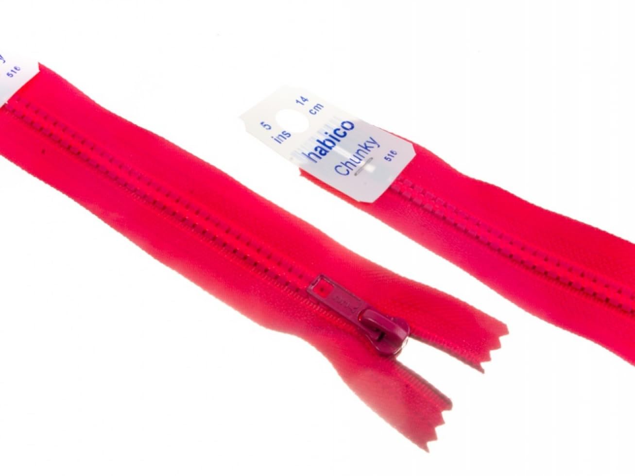 Plastic Chunky Closed End Zips 14cm Cerise Pink - Each