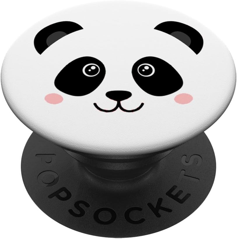 Cute Panda Face Pop Socket: PopSocket Panda PopSockets PopGrip: Swappable Grip for Phones & Tablets PopSockets Standard PopGrip