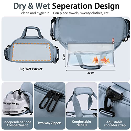 FIORETTO 30L Sports Gym Bag with Wet Pocket & Shoe Compartment - Image 3