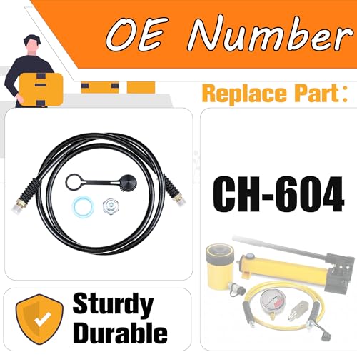 Image of 6 Feet High Pressure Hydraulic Hose CH-604 Coupler 3 /8 Inch NPT Thread, 1 /4 Inch ID x 6 Feet Thread Hydraulic Hose Assembly Black 10000psi