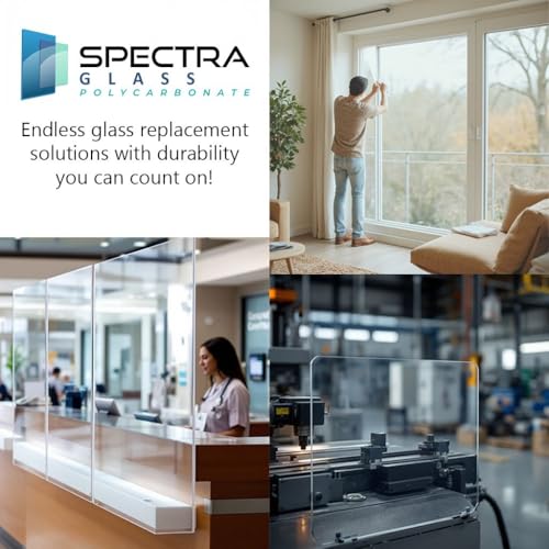 Image of Clear Polycarbonate Sheet 24 inch x 36 inch (1 /2 inch Thick) | Stronger Than Plexiglass Sheets, UV, Impact, Weather Resistant, Sizes Nominally Cut +-1 /8 inch, Made in USA