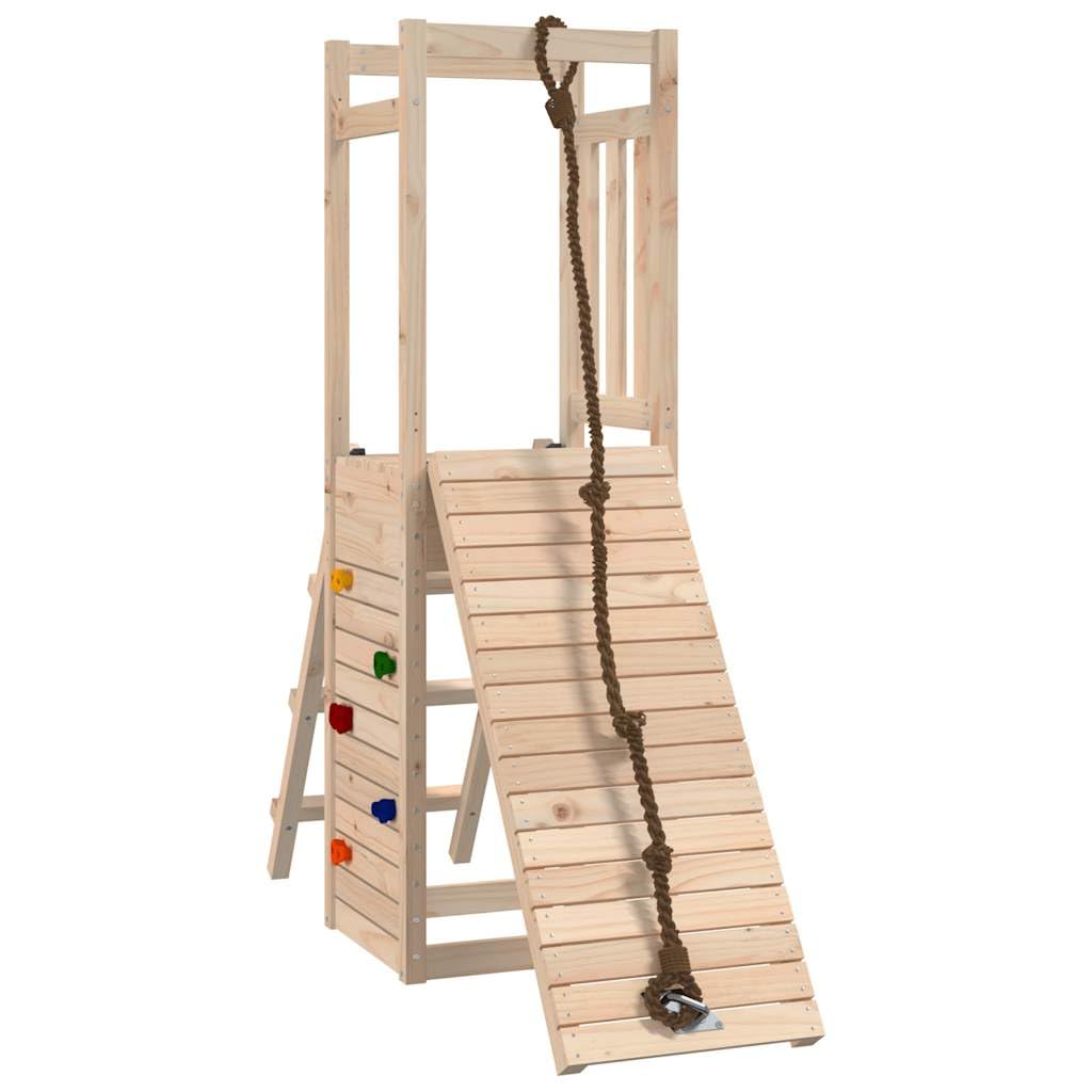 Vidaxl Outdoor Playset, Playground Set For Garden Patio Kids, Playhouse With Slide, Wooden Climbing Frame For Age 4 Years And Over, Solid Wood Pine