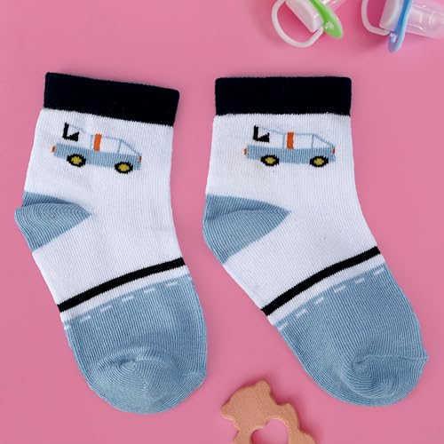 Image of Kid's Socks for Boys and Girls - Made with Soft & Breathable Cotton with Antibacterial Wash, Pack Of 5, Suitable for all day long use