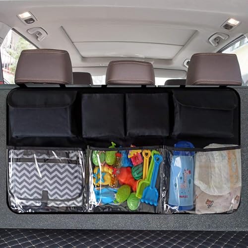 Image of Snuopfy Car Trunk Organizer and Storage, Backseat Hanging Organizer for SUV, Truck, MPV,Van Collapsible Cargo Storage Bag with 7 Pockets, Car Interior Accessories for Men and Women