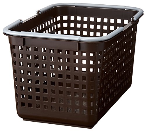 LIKE-IT SCB-4 Laundry Hamper with Handle, Basket, M, Width 12.0 inches (30.5 cm), Depth 18.2 inches (45.8 cm), Height 10.4 inches (26.3 cm), Brown, Made in Japan