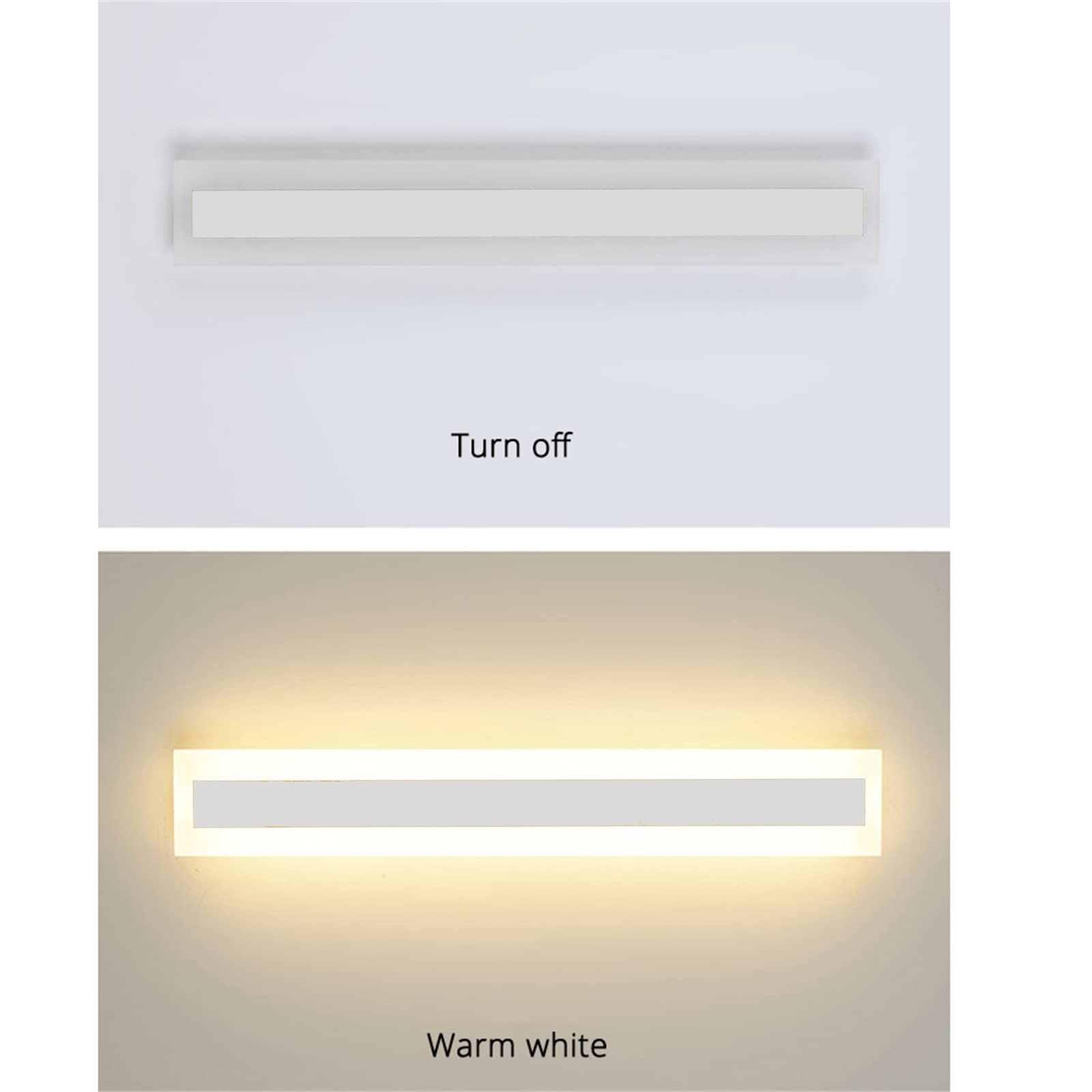Biała lampa ścienna, wewnętrzny z pilotem, ściemniana lampa ścienna LED, oświetlenie górne i dolne, do salonu, schodów, korytarza (150 cm, 78 W)