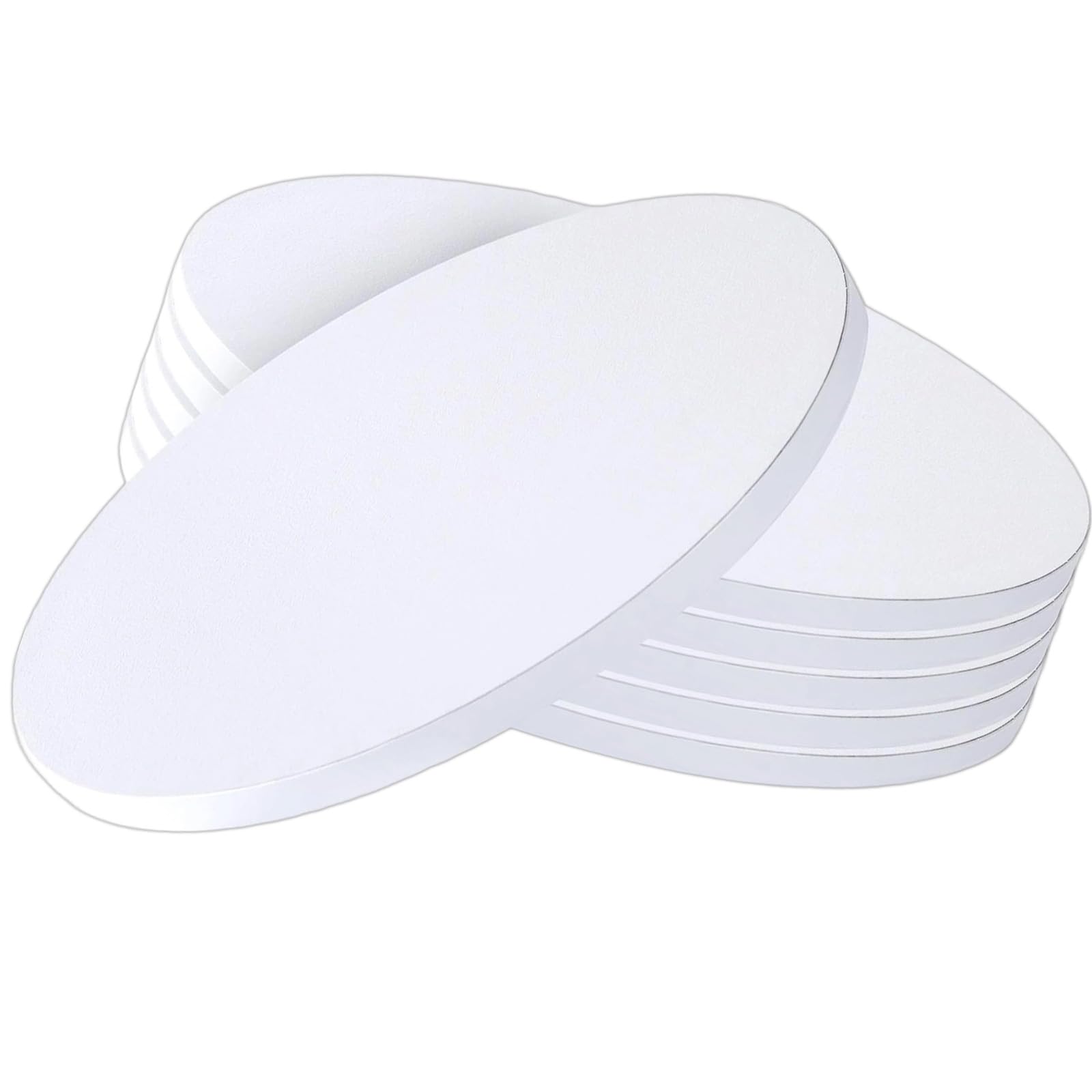 ZEPFJHE 6pcs White Cake Platforms Corrugated Structure with Nonstick Coating Cake Plate Cardboard for Wedding Dessert Serving Boards