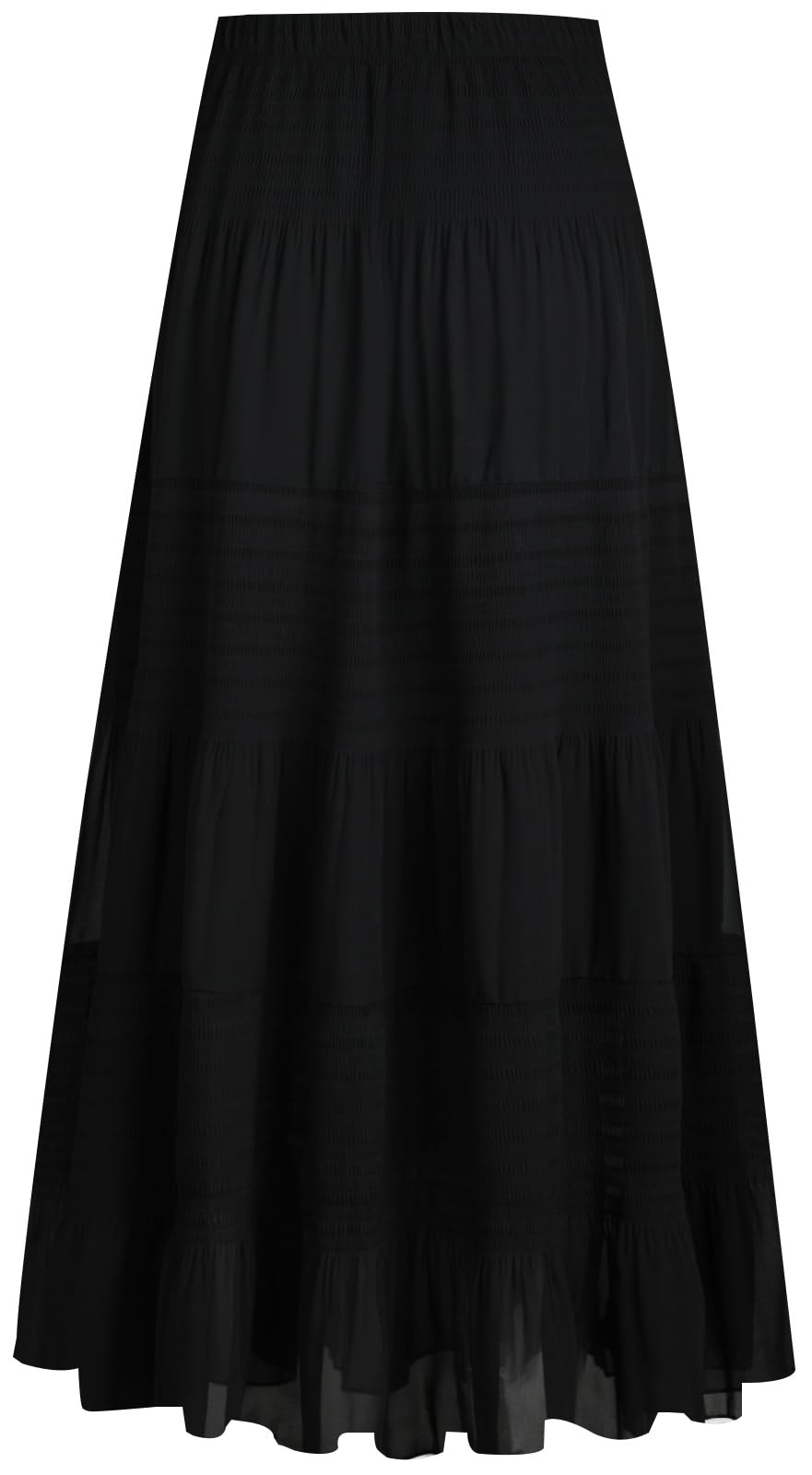 Genfien Femme Jupe Boheme Tour de Taille Elastique Longues Maxi Jupe en Mousseline de Soie avec Doublure Taille Haute A-Line Décontractée L'été Plage