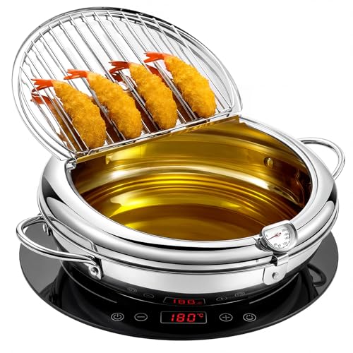 Reallnaive Deep Fryer Pot 4.4 Qt (4.2 L), Japanese...