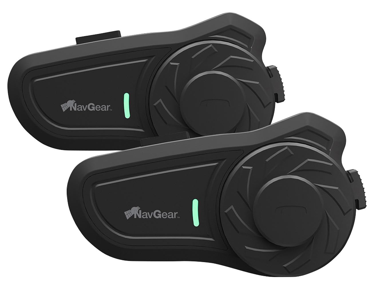 NavGear headset moto: Set da 2 Intercomunicanti per moto, per un massimo di 2 persone, fino a 800 m di portata, streaming musicale tramite Bluetooth 5.1 (cuffia bicicletta 2 persone, cuffie intercom)