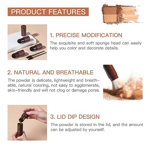 Lokfar LF1072-3 Eye-Brow Stamp Stencil Kit, Waterproof Brow Stamp Shaping Kit Eyebrow Definer thumb #3