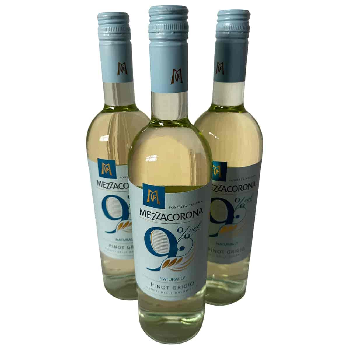 “Nove” Pinot Grigio Vigneti delle Dolomiti IGT 2025 – Mezzacorona – 3×0,75 l – Alkoholreduzierter Weißwein aus Italien – Frisch, leicht & aromatisch