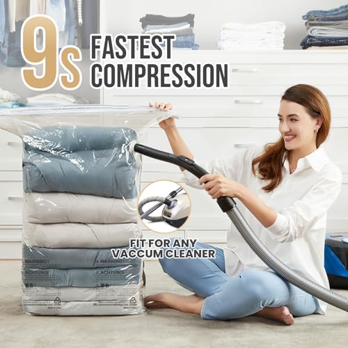 Image of TAILI 8 Pack Cube Vacuum Storage Bags, Jumbo Size(31x40x15 inch), Clear | Extra Large Vacuum Seal Bags for Clothing, Comforters and Blankets, Bedding, Pillows, No Pump Compression Cube