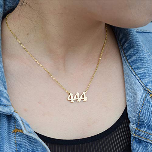 HUTINICE Angel Number Necklace, 18K Gold Plated Dainty 111 222 333 444 555 666 777 888 999 Pendants Choker Necklace For Women Numerology Minimalist Jewelry2