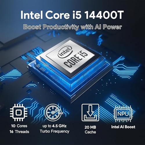 Image of Lenovo ThinkCentre Tiny M70q Intel 10-Core i5-14400T (Beat i7-13700T), 16GB DDR5 RAM, 256GB NVMe SSD, WiFi 6, Bluetooth, RJ-45, DP Port, HDMI, Win 11 Pro, AI Business Desktop, 3 Yr Wty