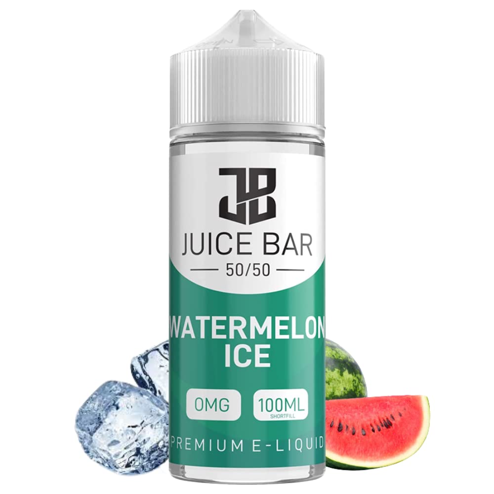 Juice Bar Series vape e liquid 50vg/50pg Disposable Vape, juice, No Nicotine Juice,E Cigarettes Shortfill for Electronic Cigarette Vapes Box Mod (Watermelon Ice)