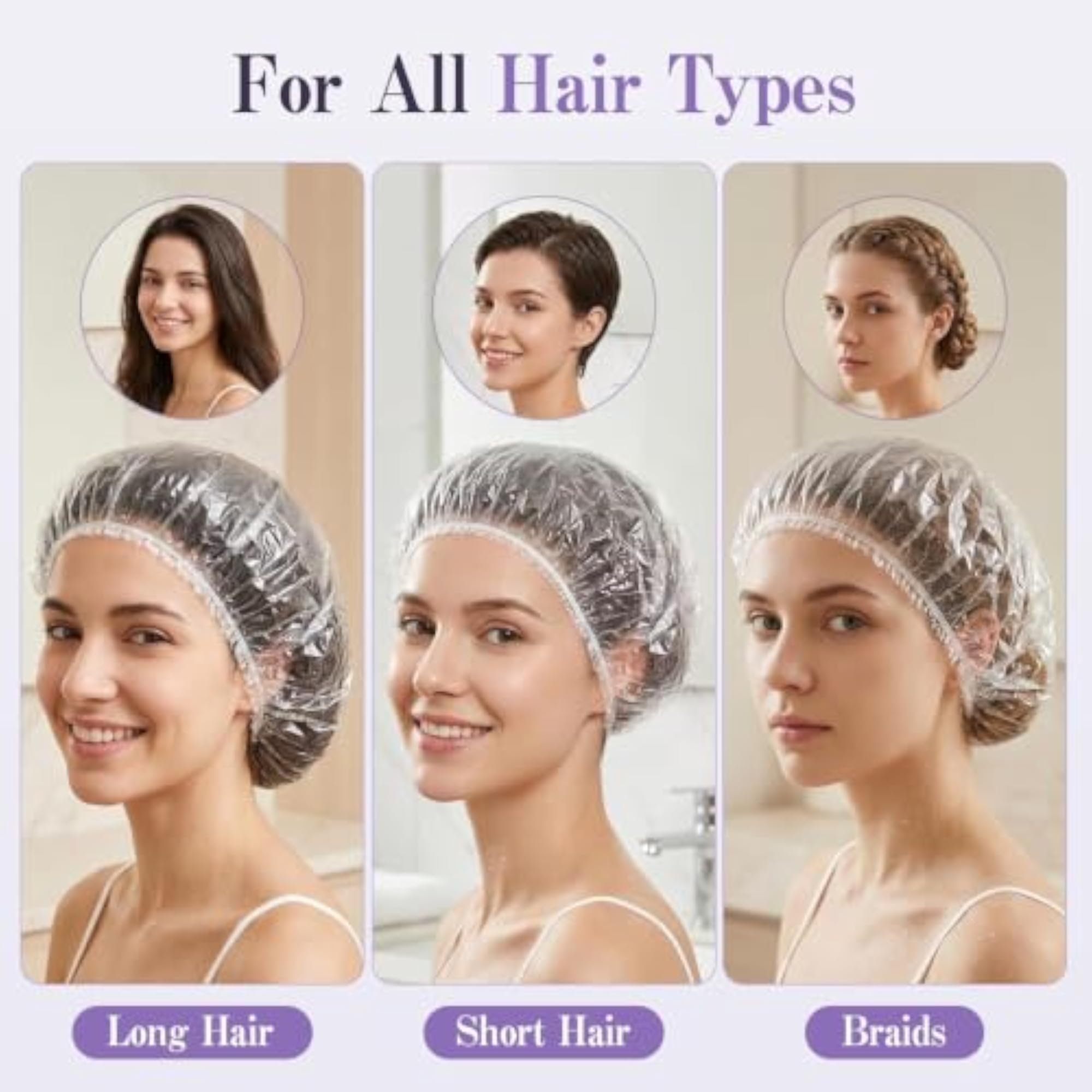 500 PCS Disposable Shower Caps, Waterproof Elastic Hair Caps