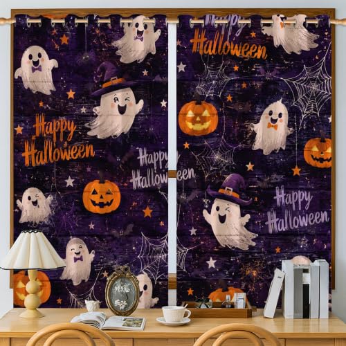 Rideaux occultants citrouilles pour bloquer la lumière et décorer Halloween