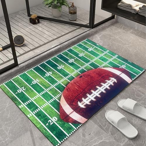 ViiGMSy 2'x3' Durable Front Door mat Football, Bathroom Anti-Slip and Dirt-Proof Water-Absorbing Door mat, pet Dog Door Muddy Shoes Courtyard Entrance mat Football.
