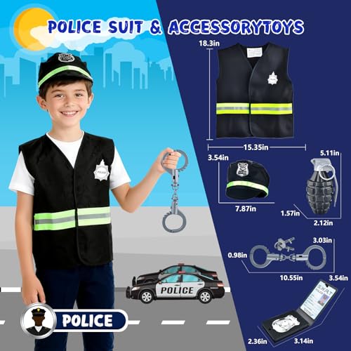 Disfraz infantil set 27 piezas bombero policía doctor miniatura 4