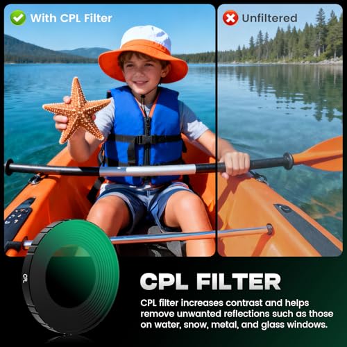 Image of Osmo Nano ND Filter Set - 4 Pack (CPL, ND8, ND16, ND32) | HD Optical Glass /Multi-Coated Filters Set & Screen Protector for DJI Osmo Nano Standard Combo Accessories