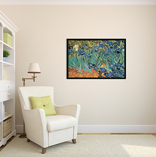 Framed Art Print, 'Garden Of Irises' By Vincent Van Gogh: Outer Size 37 X 25" #TOP5