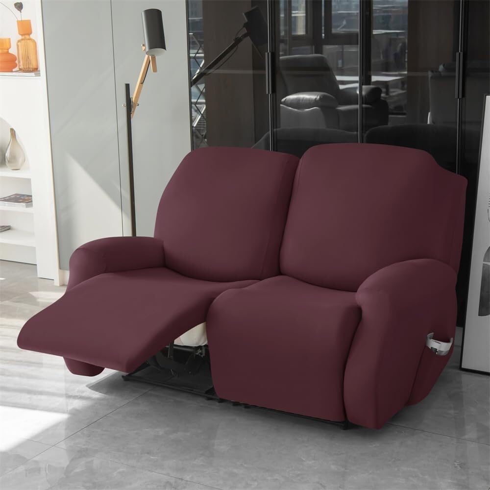 Funda elástica Impermeable para sillón reclinable, Color Liso, Antideslizante, con Bolsillo Lateral, Lavable, Protector de Muebles para Silla.