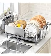 Dish Drying Rack Large Capacity - Stainless Steel Dish Rack for Kitchen Counter with Drain Board,...