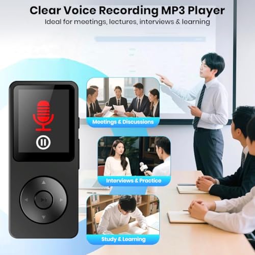 Image of AUDIOCULAR M61 MP3 Player with Bluetooth 5.3, Built-in Speaker, FM Radio, 16 /32GB Integrated SD Card Storage (Up to 128GB), Type-C Charging