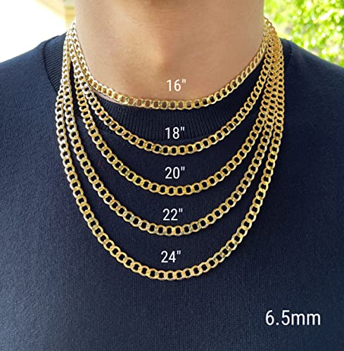 JEWELHEART 14K Gold Cuban Link Chain Men - 2.3mm 2.7mm 3.7mm 4.65mm 5.4mm 6.5mm Diamond Cut Open Link Thick Cuban Curb Chain - Yellow Real Gold Chain Necklace For Women with Lobster Clasp 16" 18" 20" 22" 24"4