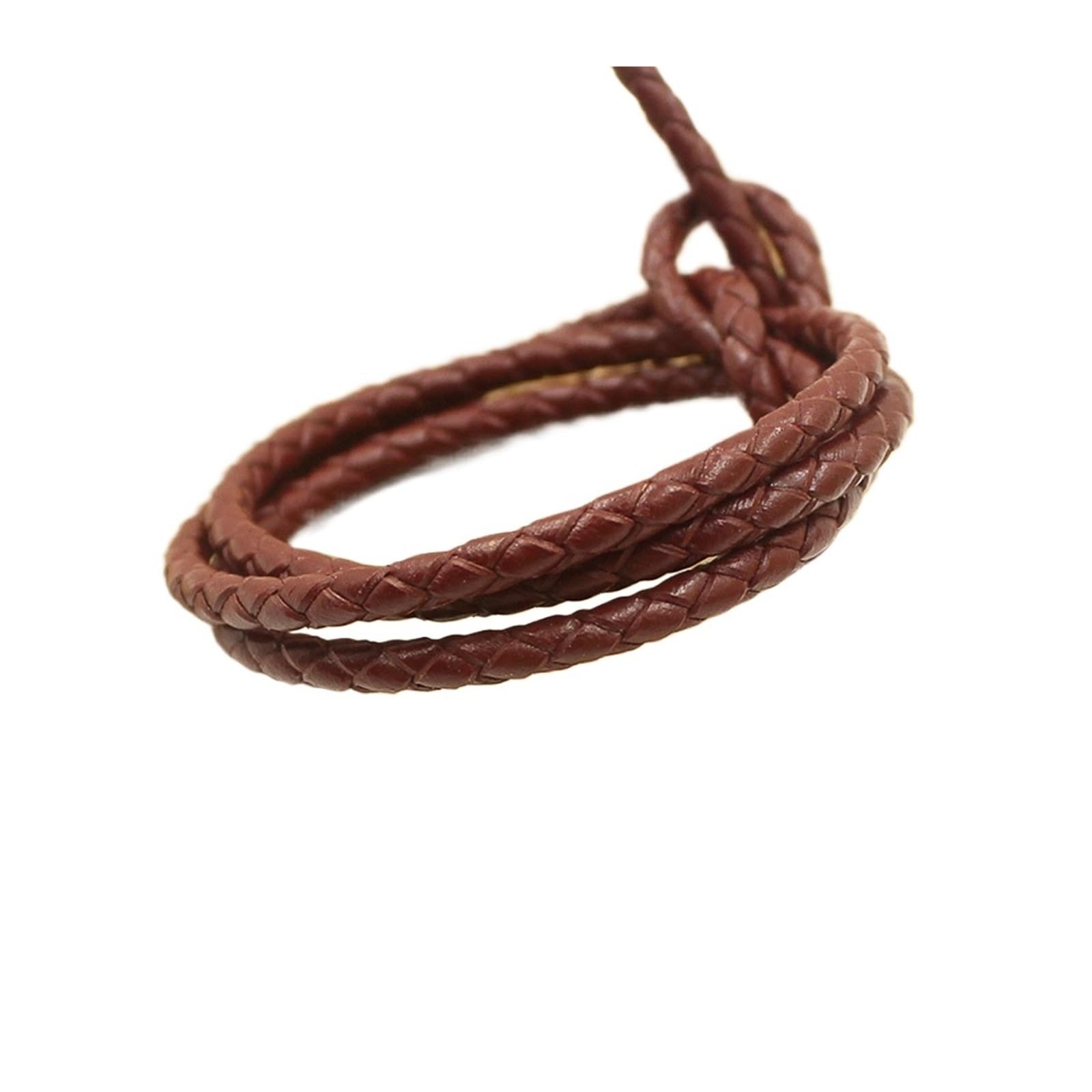 Cordón Redondo de Cuero, Cordón de Cuero Trenzado 2 Metros Redondo for Accesorios Collar y Pulsera DIY Multicolor 3,0 MM(Color 19)
