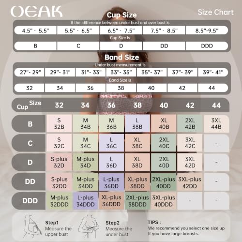 Image of OEAK Womens Comfortable Jelly Bra No Underwire Full Support Tshirt Bras