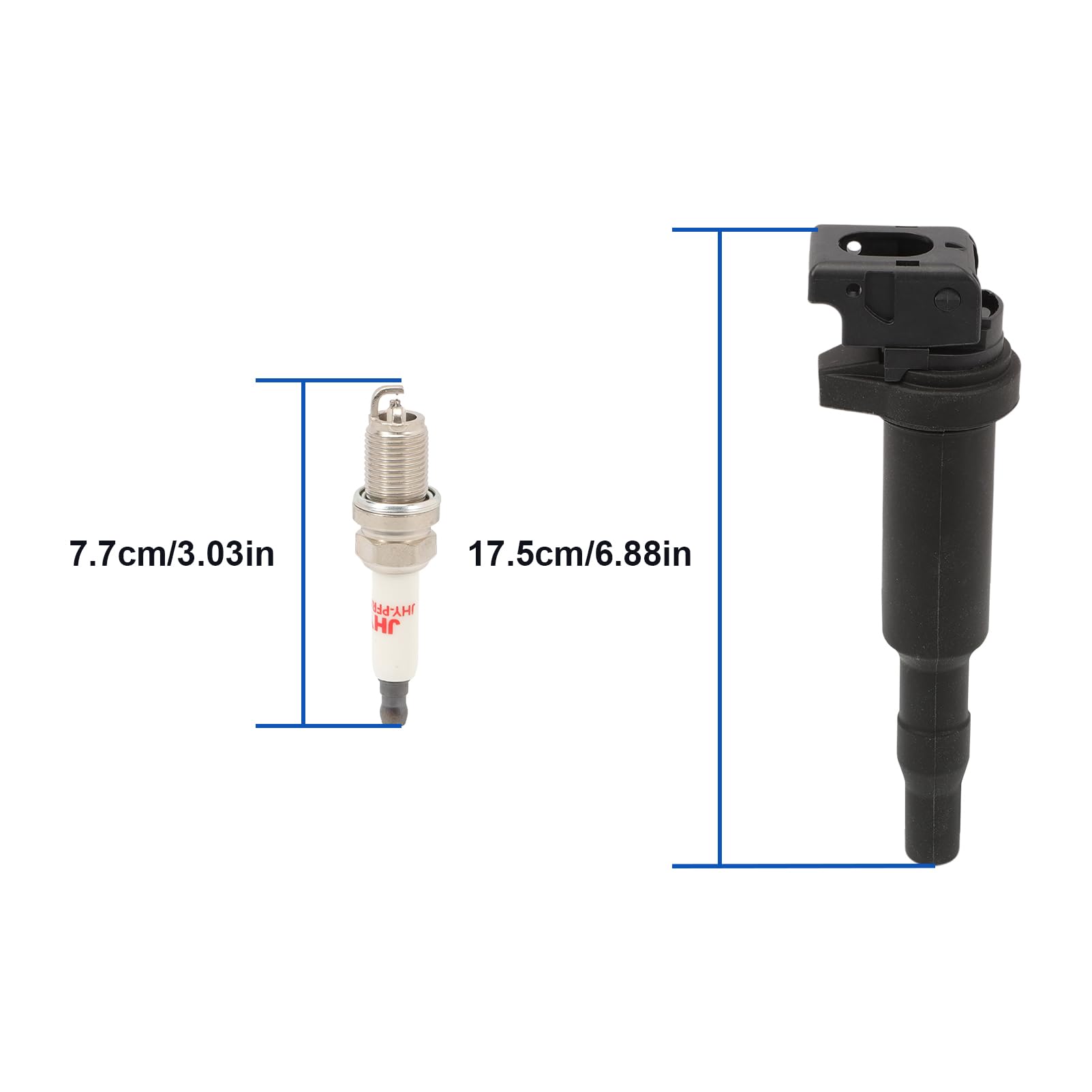 4x ZüNdspule&4x Zundkerze Kompatibel mit 3-Er E46 E90 E91 E92 E93 5-Er E60 E84 X3 E83 Z4 E85,Stabzündspule Zündkerzenstecker OE mit 12137594938 12122158252