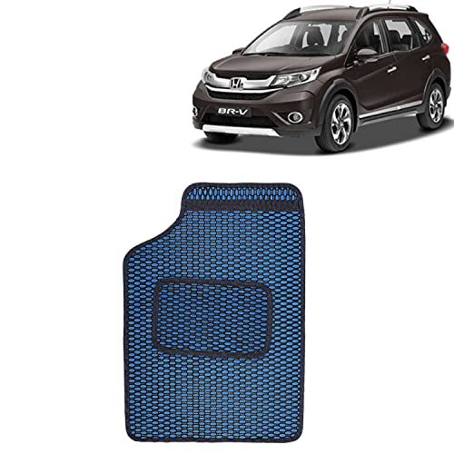 Image of Kingsway Dotted Design Car Floor Foot Mats Universal Fit for Honda BRV, Model Year : 2016 Onwards, Water and Dustproof, Color Blue, Set of 5 Pieces