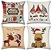 Gudotra 4pz Federe Natalizie 40x40cm 45x45cm Federe Natale Federe Cuscini Natalizi Copri Cuscini Divano Babbo Alce Decorazioni Natalizie per la Casa