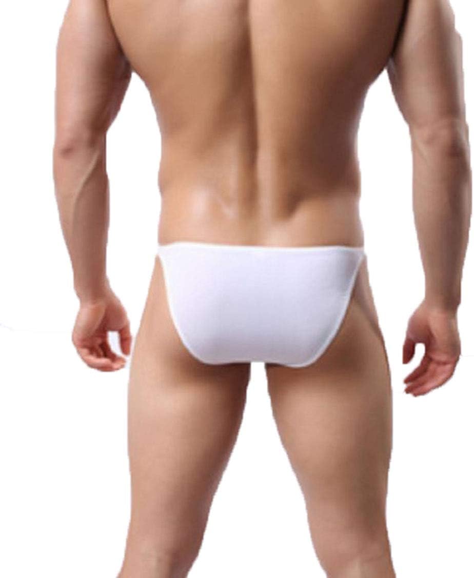 Mens Cheeky Underwear, Jockstrap G-String Bulge Pouch Jock Strap Boxer Briefs Thongs Trunks Bikini Briefs (White)