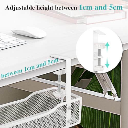 TNOMSNO Kabelhalter unter dem Schreibtisch, Kabelmanagement-Tablett unter dem Schreibtisch, Kabel-Organizer unter dem Schreibtisch, Kabelmanagementbox für Büro Zuhause (Weiß)
