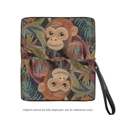 Trendy Cute Women Wallet Monkey Wristlet Wallet for Women Zipper Long Purse with Wrist Strap Large Credit Card Clutch Wallets for Travel Cash Phone4