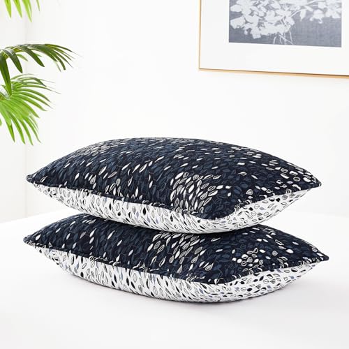 Image of Southshore Fine Living, Inc. Twin Day Bed Comforter Sets, 6-Piece Trundle Bed Bedding Set with Bedspread, 3 Pillow Shams, Bedskirt, Throw Pillow - Daybed Quilt Set, Botanical Leaves Blue